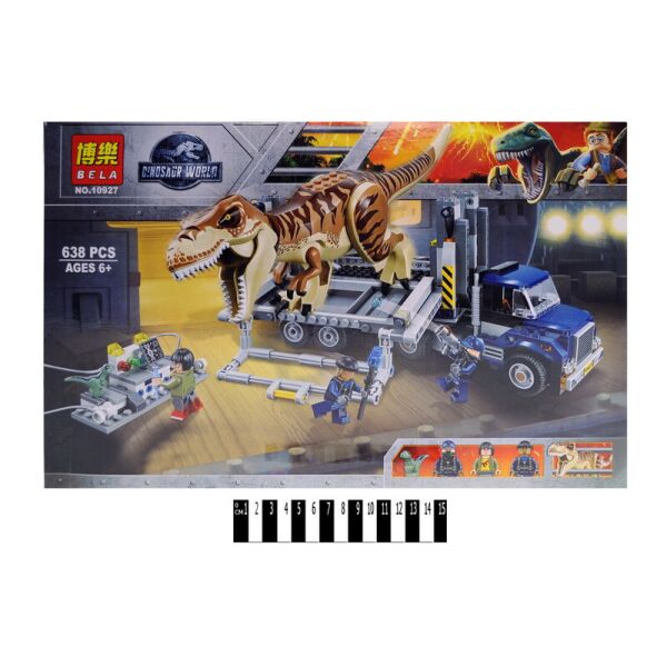 

Конструктор '' JURASSIC WORLD '' Транспорт для перевозки Тиранозавра '' в кор. 638дет. 46 x 30 x 8,5 см / 18 /