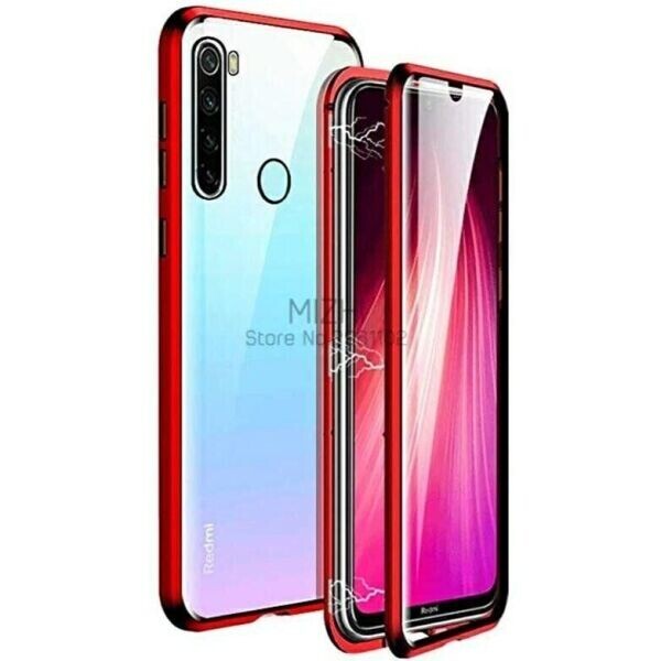 

Чехол магнитный с защитным стеклом для Xiaomi Redmi Note 8T цвет Красный (085168)