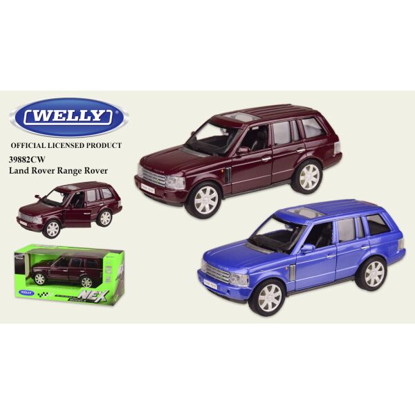 

Машина метал "WELLY"1:33 RANGE ROVER,откр.двери,2 цвета,в кор.18*8*8 см,15*5.5*5.5 см /48-2/