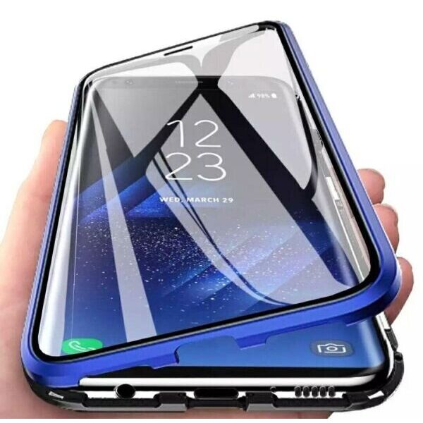 Акція на Чехол магнитный с защитным стеклом для Samsung Galaxy A10s цвет Синий (064368_4) від Allo UA