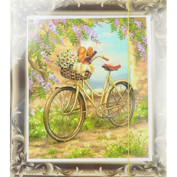 

Раск-ка по номер. 40 * 50 см "Велосипедная прогулка" OPP (холст на раме с краск.кисты)