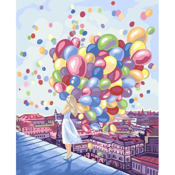 

Картина по номерам "Девочка с шариками" в кор. PAINTING BY NUMBERS 40см*50см /10/