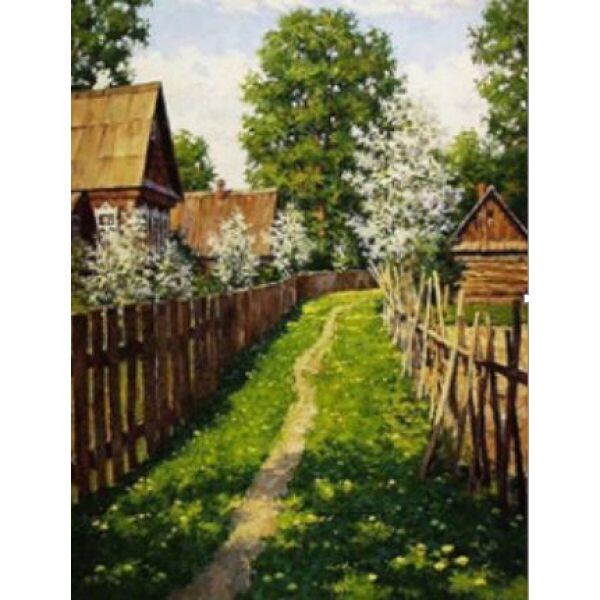 

Раск-ка по номер. 40*50см "Деревня" карт.уп (холст на раме краск. кисти. )
