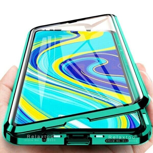 Акция на Чехол магнитный с защитным стеклом для Xiaomi Redmi 9A цвет Зелёный (085768_9) от Allo UA