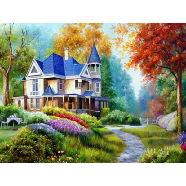 

Раск-ка по номер. на дереве 40*50 "Дом в лесу" карт.уп краск. кисти.