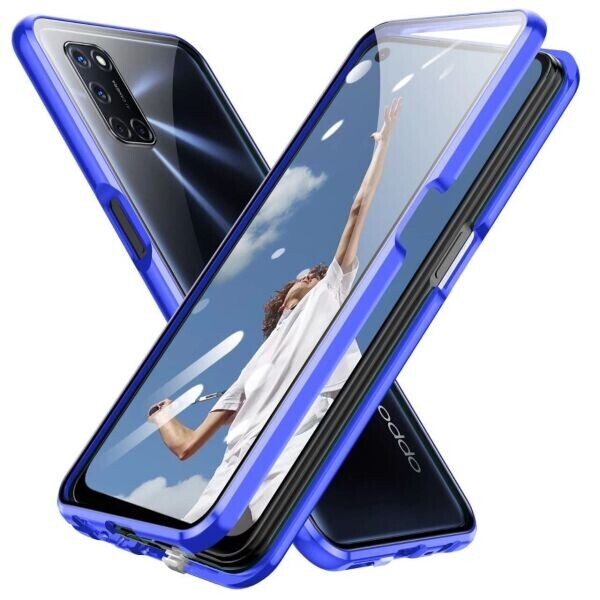 

Чехол магнитный с защитным стеклом для Oppo A53 цвет Синий (150768_4)