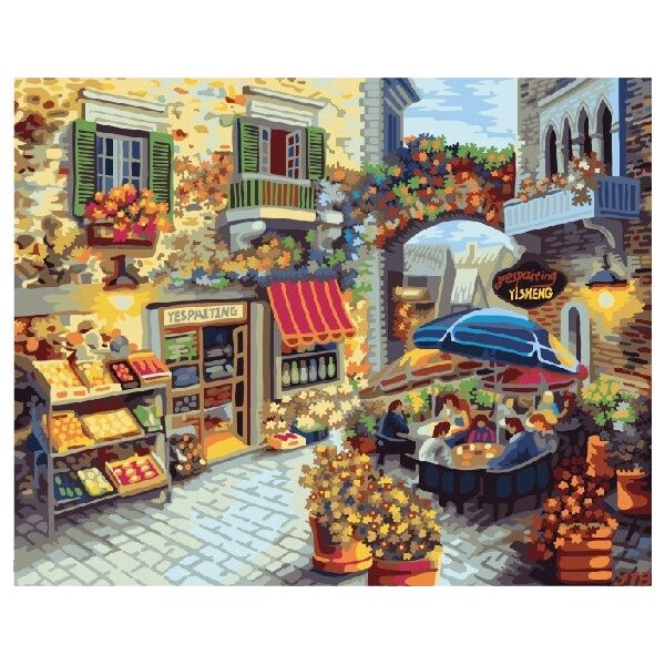

Картина по номерам 40*50 Уютный дворик