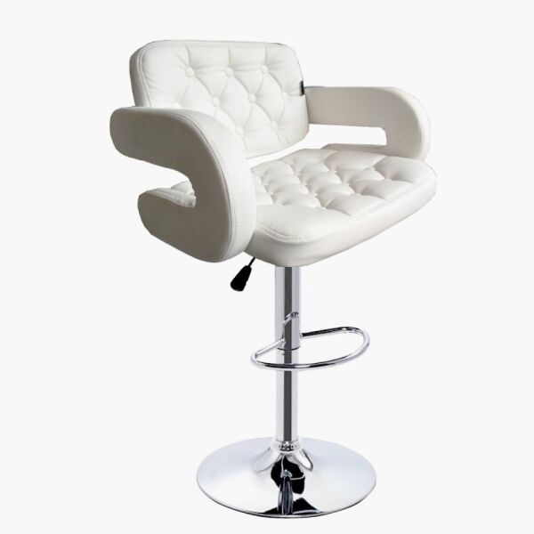 

Барный стул хокер Bonro B-823A белый, поворотный, экокожа, с регулировкой высоты и подставкой для ног
