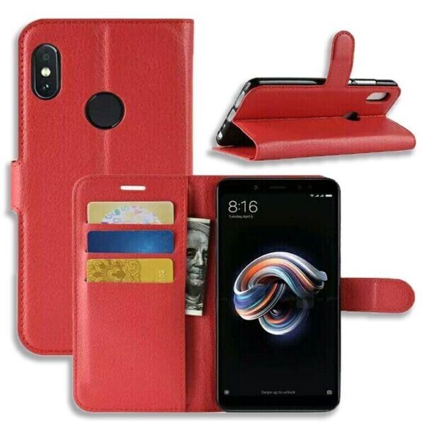 

Книжка с карманами для карт для Xiaomi Redmi Note 5 цвет Красный (082516)