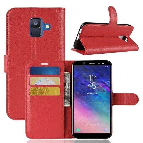 

Книжка с карманами для карт для Samsung Galaxy A6 (2018) цвет Красный (060316)