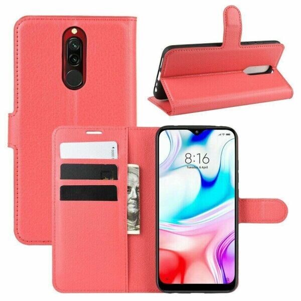 

Книжка с карманами для карт для Xiaomi Redmi 8 цвет Красный (084916)