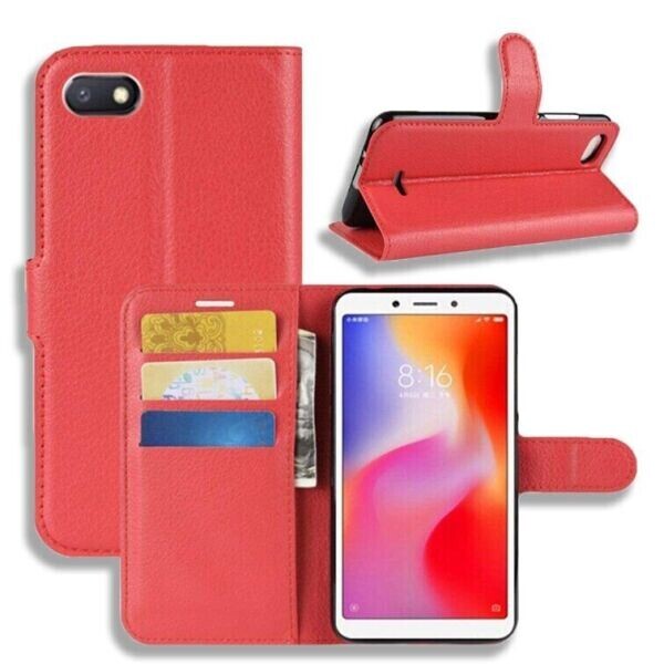 

Книжка с карманами для карт для Xiaomi Redmi 6A цвет Красный (082216)