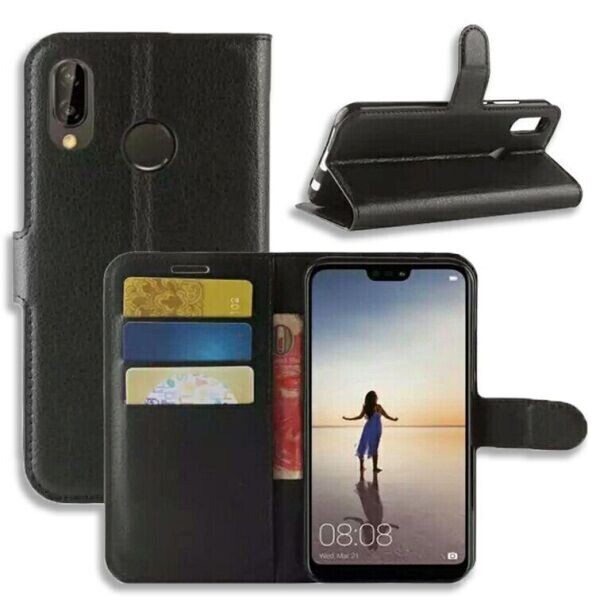 

Чехол-Книжка с карманами для карт для Huawei P20 lite цвет Черный (012216_1)