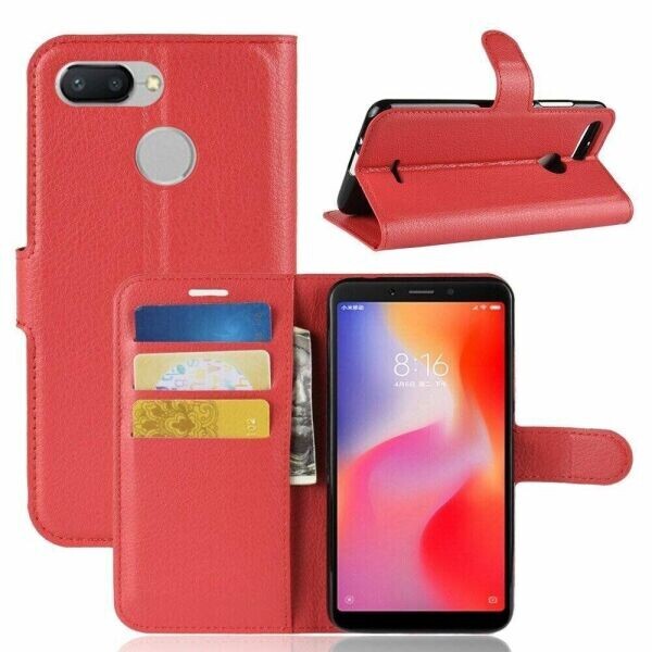 

Книжка с карманами для карт для Xiaomi Redmi 6 цвет Красный (082016)