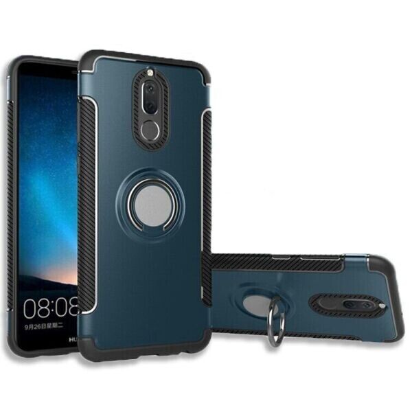 

Чехол противоударный с кольцом для Huawei Mate 10 lite цвет Синий (011106)