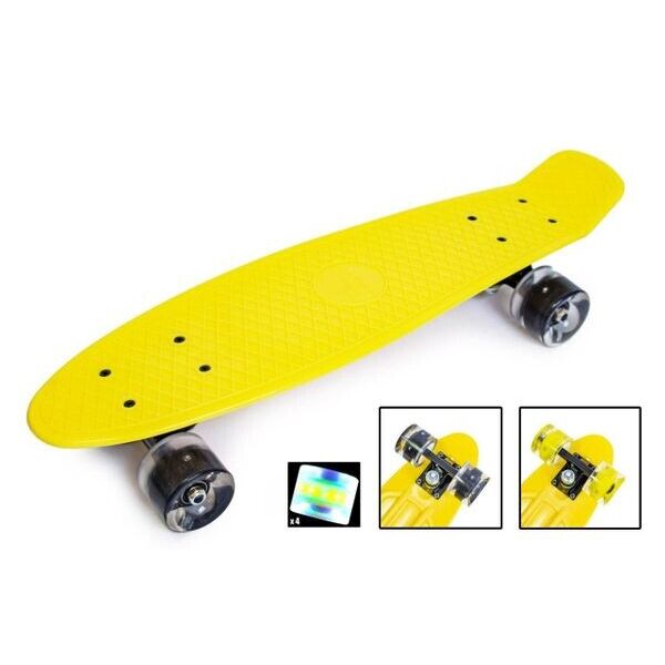 

Детский скейт Пенни Борд Penny Board Zippy Светятся колеса Желтый 54см (ZL4)