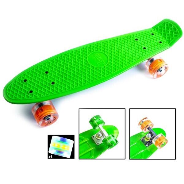 

Детский скейт Пенни Борд Penny Board Zippy Светятся колеса Салатовый 54 см (ZL7)