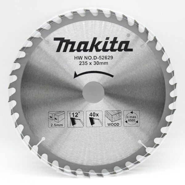 

Пильный диск Makita ТСТ по дереву 235x30мм x 40 зубьев (D-52629)