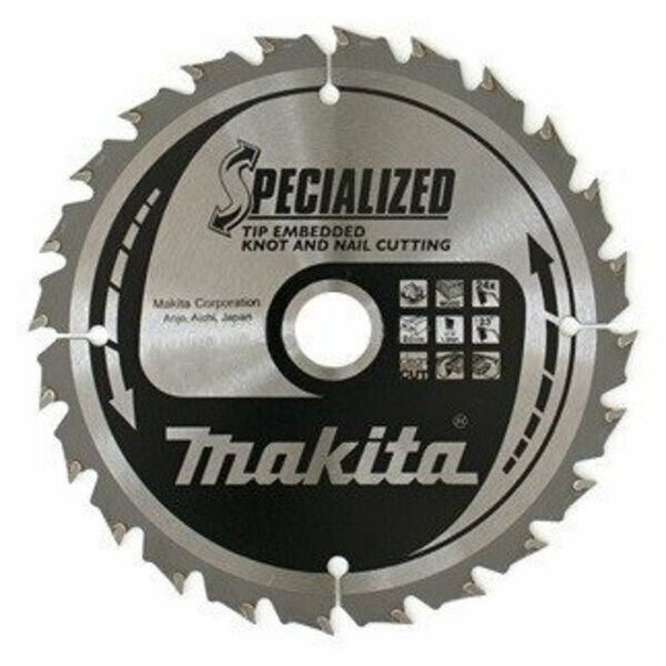

Пильный диск Makita по древесине с гвоздями SPECIALIZED 270х30 мм 24 зуба (B-09450)