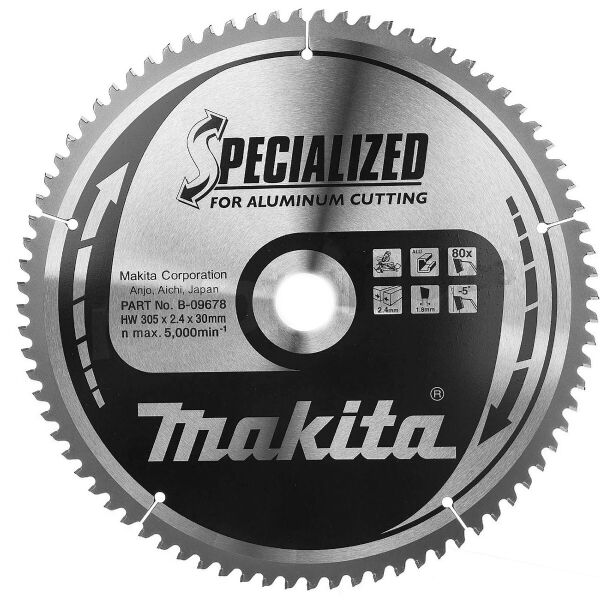 

Пильный диск Makita для алюминия SPECIALIZED 305х30 мм 80Т (B-09678)