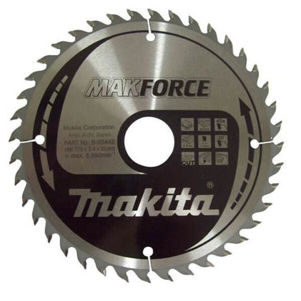

Пильный диск Makita MAKForce 160 мм 40 зубьев (B-08420)