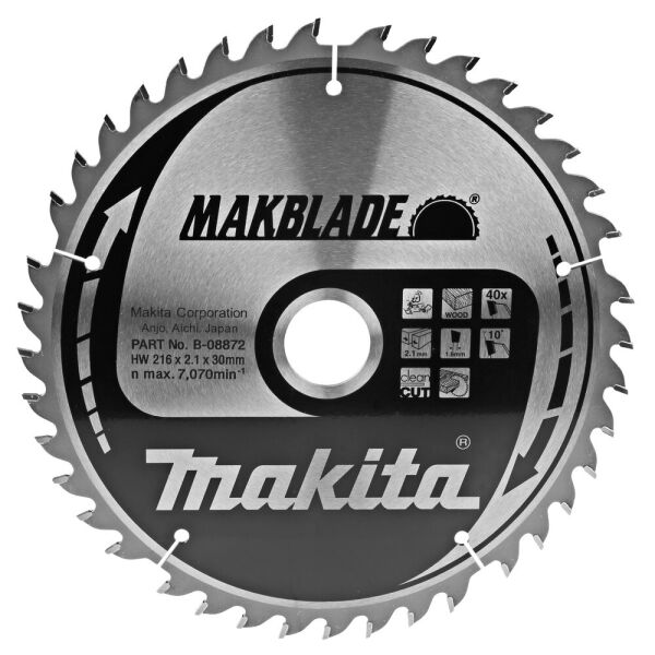 

Пильный диск Makita MAKBlade 216x30 40T (B-08872)