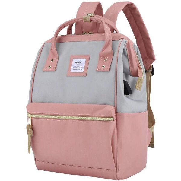 

Рюкзак HIMAWARI 9001 с карманом для ноутбука и USB розово-серый