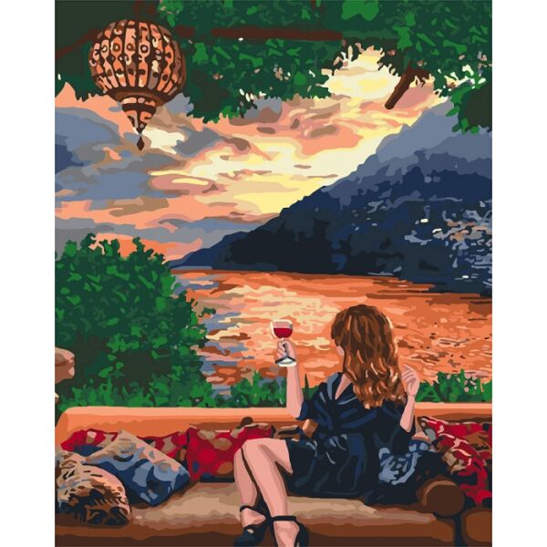 

Картина по номерам Милуючись заходом, 40x50 см., Идейка