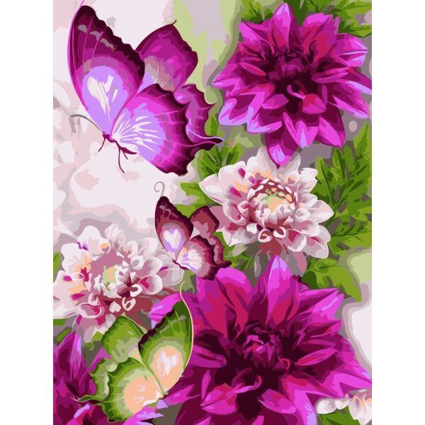 

Картина по номерам Цветы и бабочки 30*40см (AS0216)