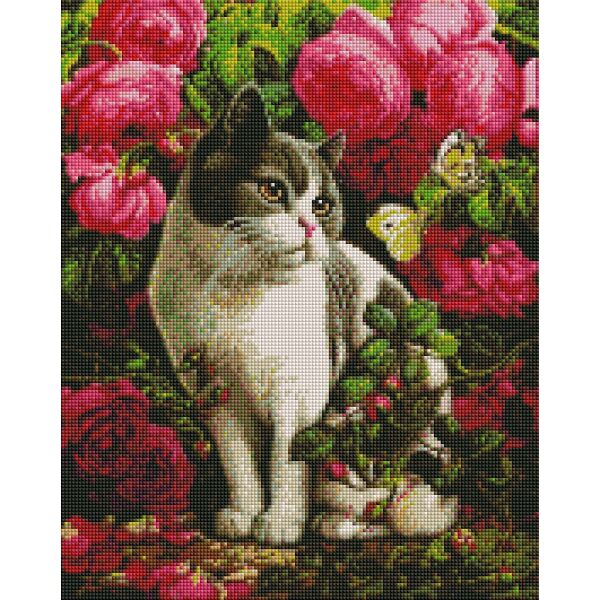 

Алмазная мозайка ArtStory Кот в цветах 40*50см в коробке
