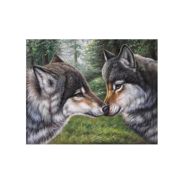 

Алмазная вышивка (набор) влюбленные волки dm-271