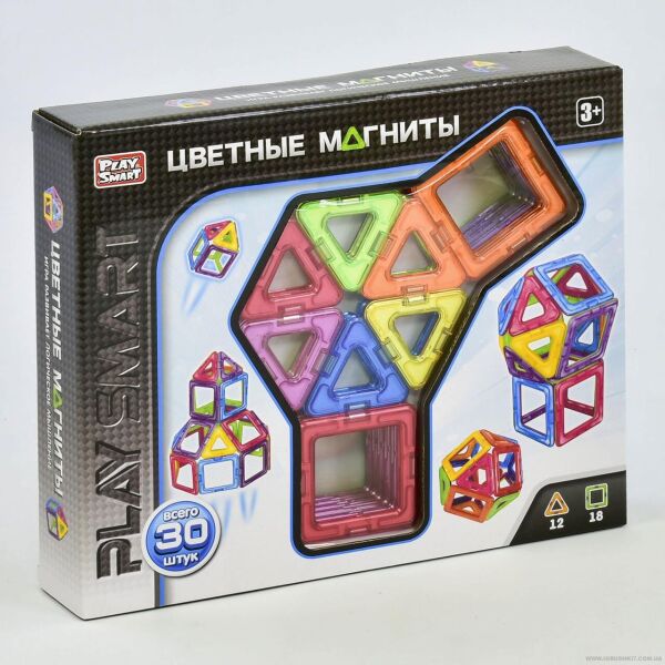 

Конструктор Play Smart 2427 - магнитный (30 дет.)