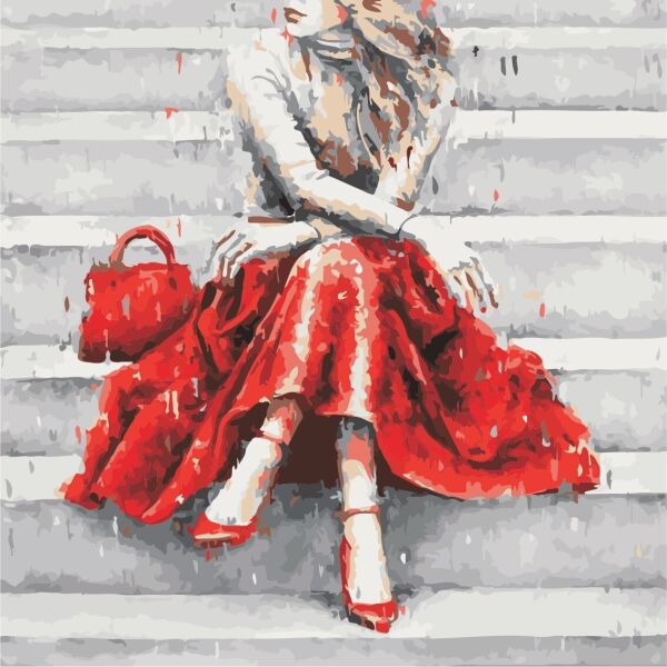

Картина по номерам ArtStory Девушка в красном 40*40см