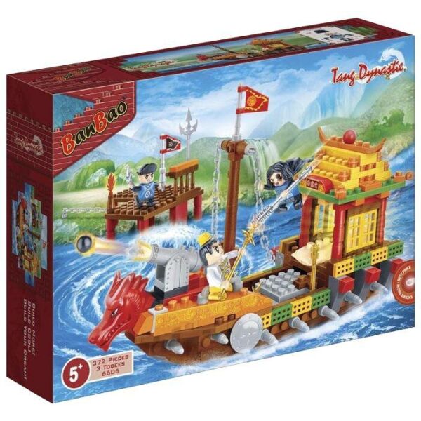 

Конструктор BANBAO 6606 корабль, фигурки воинов 3 шт., 372 дет., Кор., 33-24-7 см