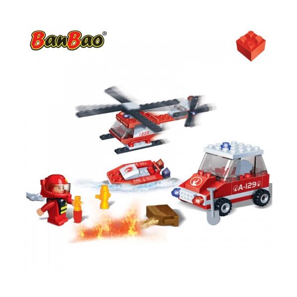 

Конструктор BANBAO 8129 пожарный транспорт, 108 дет., Фигурка, кор., 23-15-5 см