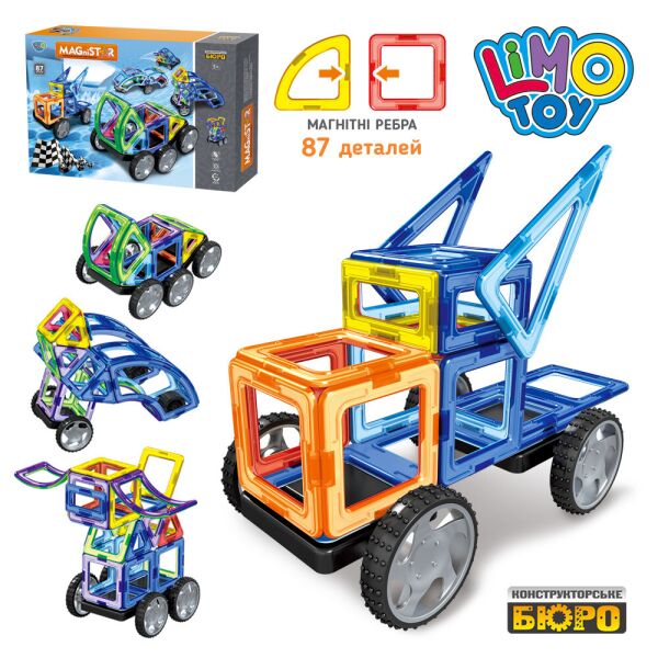 

Конструктор LIMO TOY LT3003 - магнитный (87 дет.)
