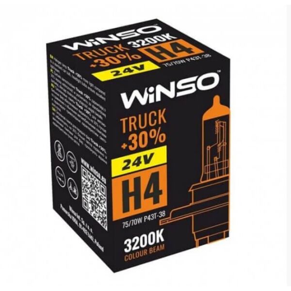 

Галогенная лампа Winso Truck +30% H4 P43t-38 75/70W 24V 724400