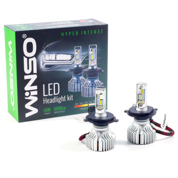 

Светодиодные автомобильные LED-лампы Winso H4 12/24V 60W 6000K 8000Lm CSP Cree Chip 798400