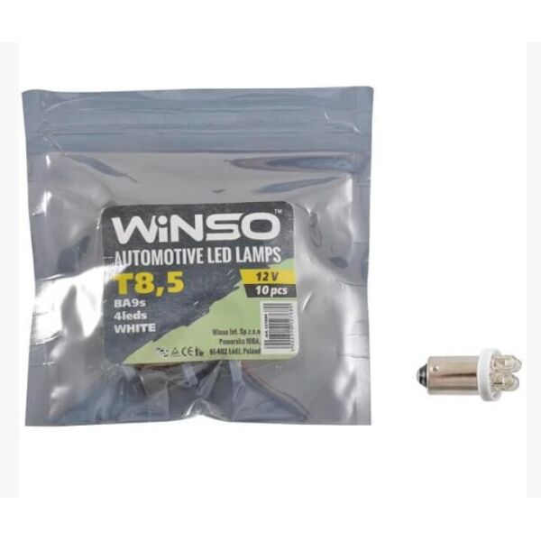 

LED лампа WINSO 12V FLUX T8.5 BA9s 4LED white 127680