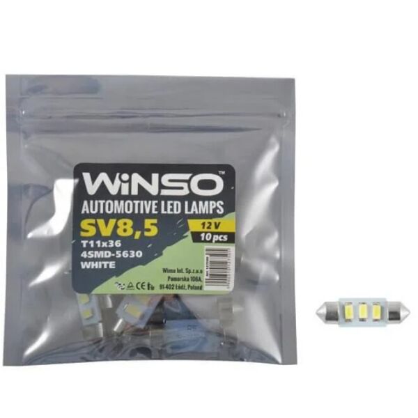 

LED лампа Winso C5W 12V SMD5630 SV8.5 T11x36 127500