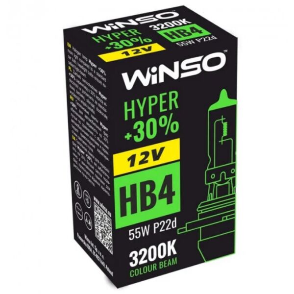 

Галогенная лампа Winso Hyper +30% HB4 P22d 55W 12V 712600