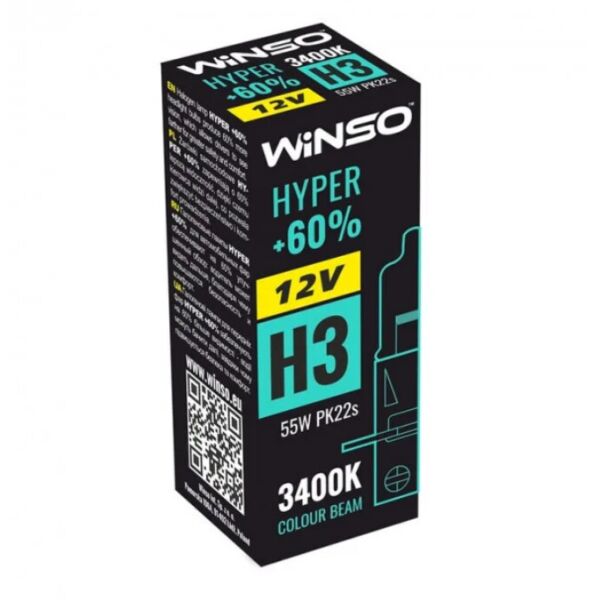 

Галогенная лампа Winso Hyper +60% H3 PK22s 55W 12V 712320