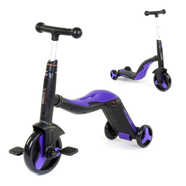 

Детский велобег самокат велосипед 3 в 1 Best Scooter с музыкой и LED подсветкой Фиолетовый (30304)