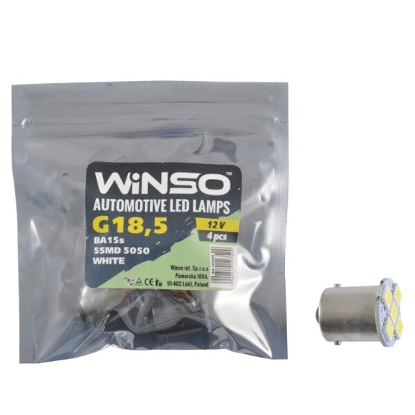 

LED лампа Winso BA15s 12V SMD 5050 white 127520