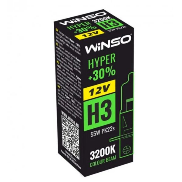 

Галогенная лампа Winso Hyper +30% H3 PK22s 55W 12V 712300