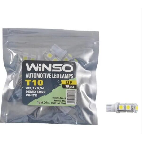

LED лампа Winso T10 12V SMD5050 W2.1x9.5d 127380