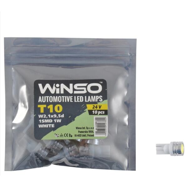 

LED лампа Winso T10 24V SMD W2.1x9.5d 127800