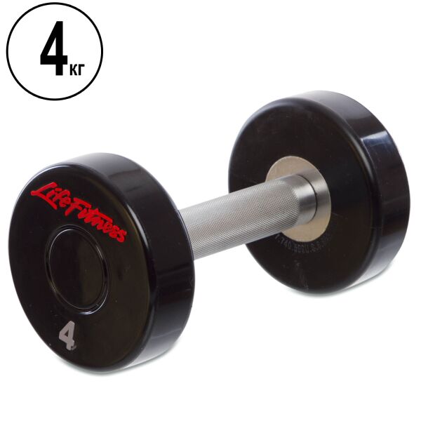 

Гантель профессиональная полиуретановая Life Fitness (SC-80081-4), 4кг