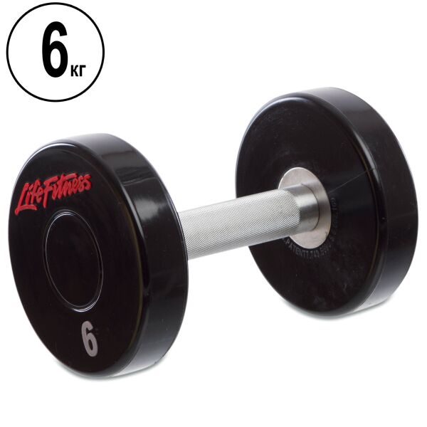 

Гантель профессиональная полиуретановая Life Fitness (SC-80081-6), 6кг