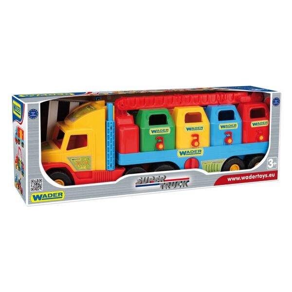 

Машинка игрушечная мусоровоз c контейнерами Wader Super Truck